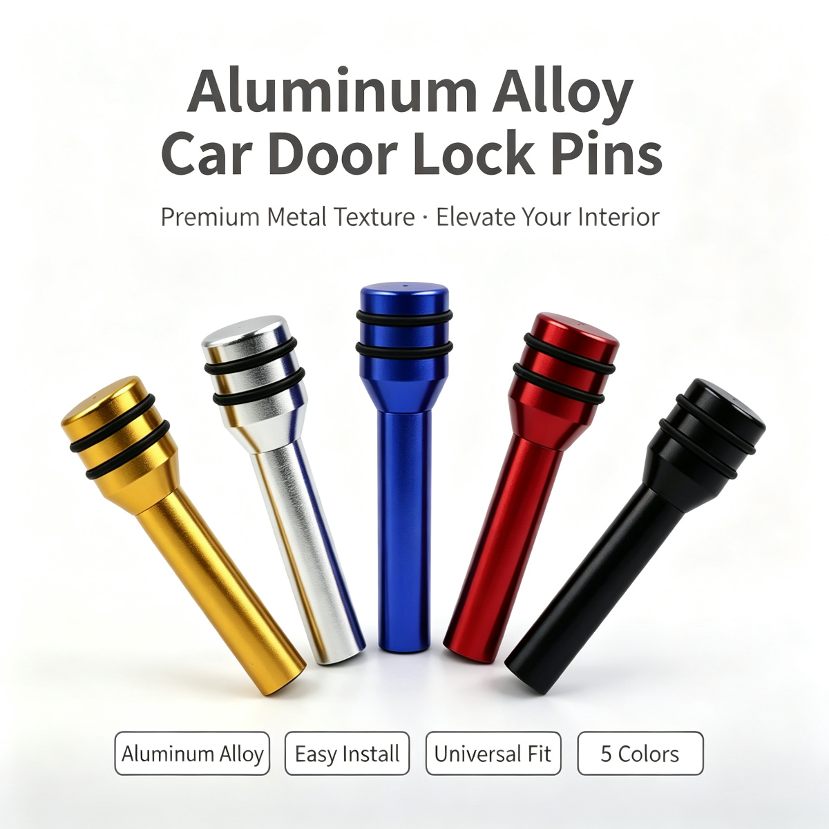 Knob Aluminum - Universal 4Pcs Aluminum Alloy Car Door