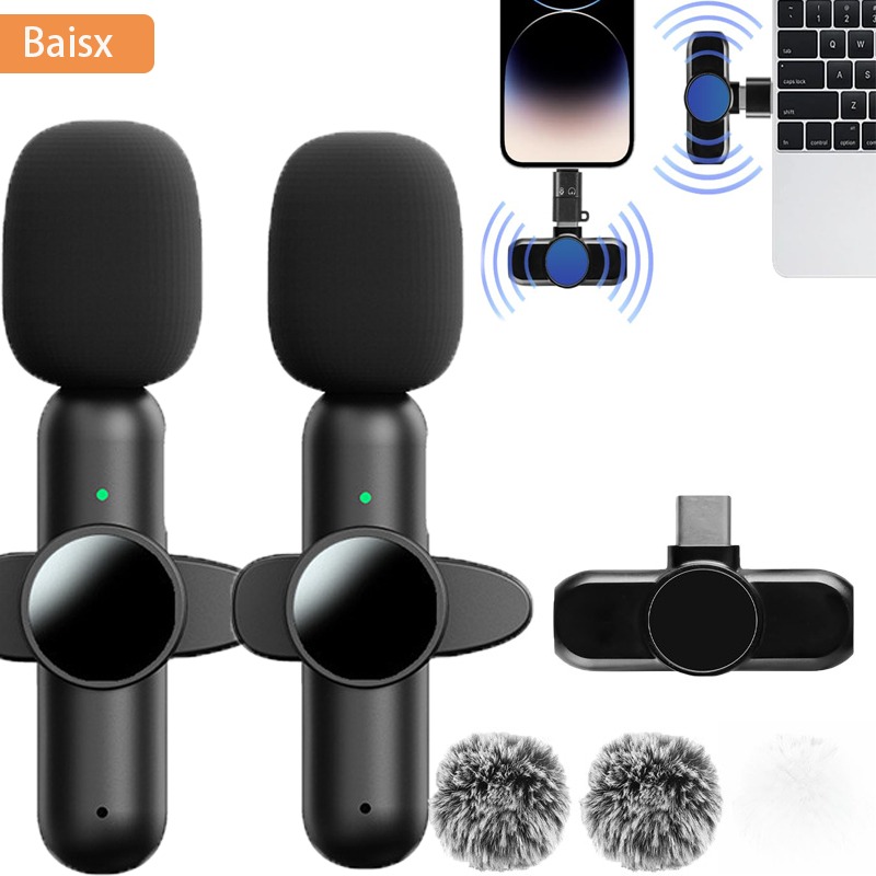 Condenser Microphone Kit - Wireless Lavalier Microphone for iPhone iPad