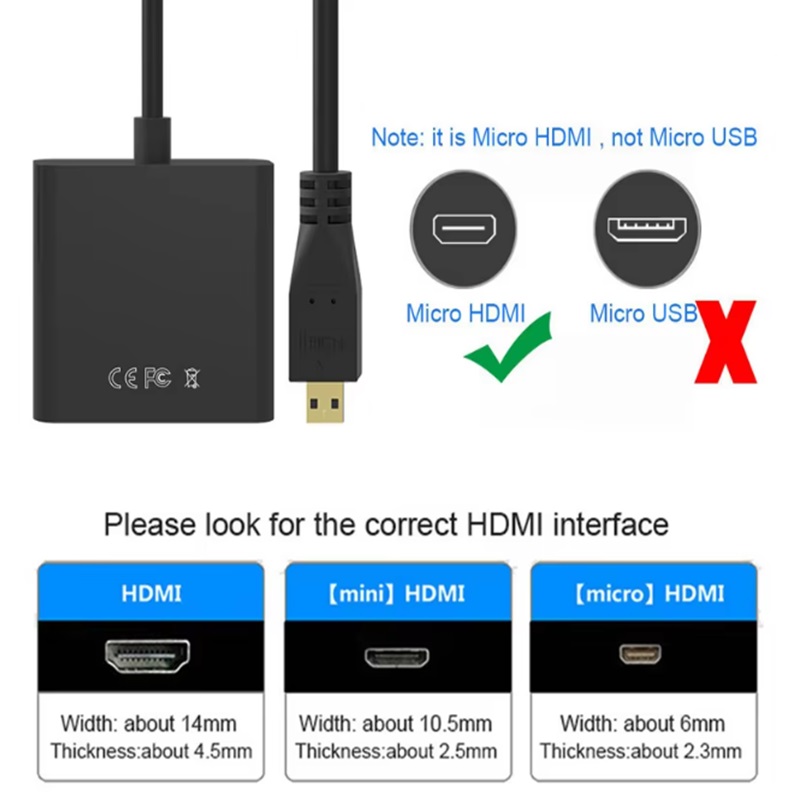 Micro HDMI to VGA Connector Mi - Mdi Cable review and price