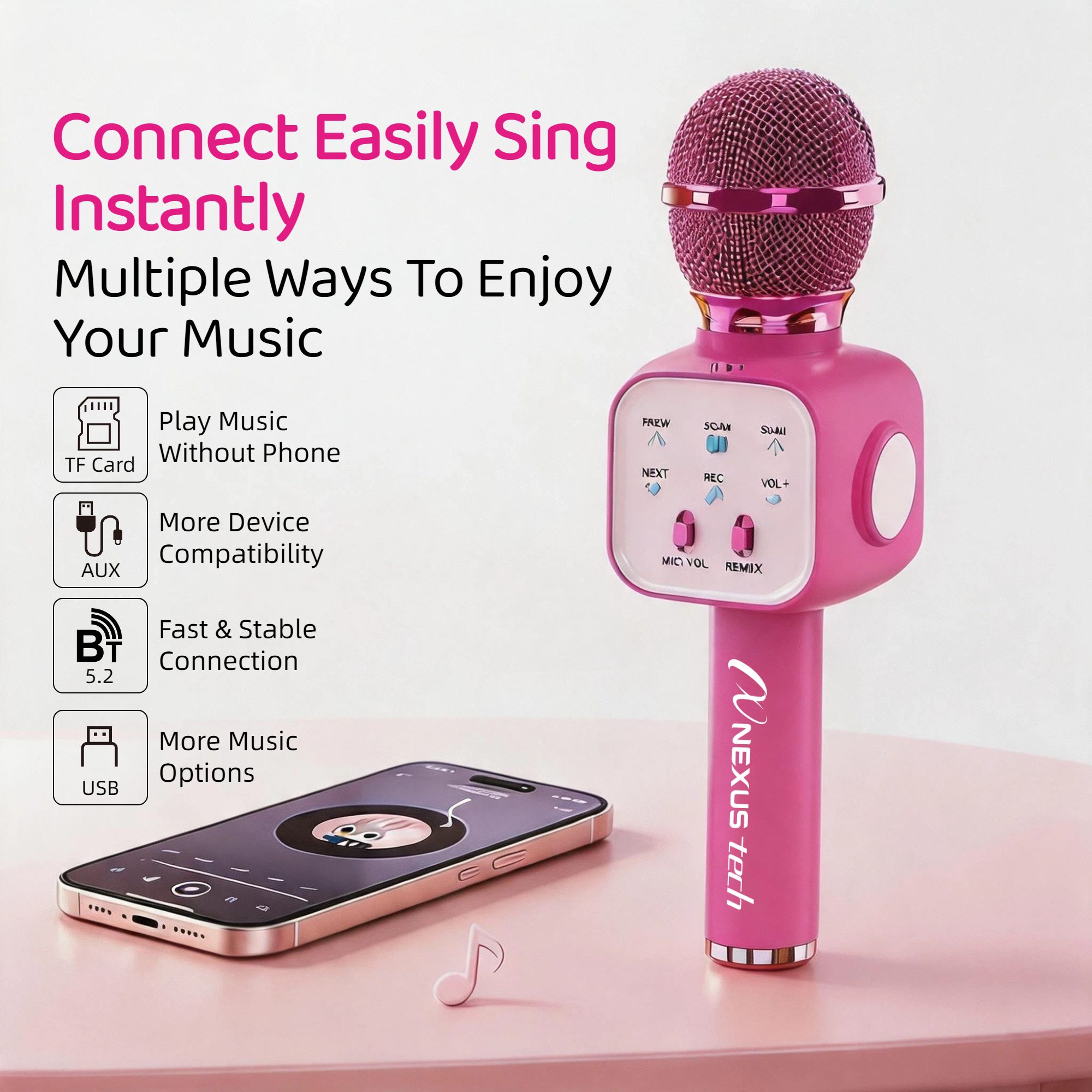 Wireless Bluetooth 5.2 Karaoke - Condenser Microphone Kit review and price