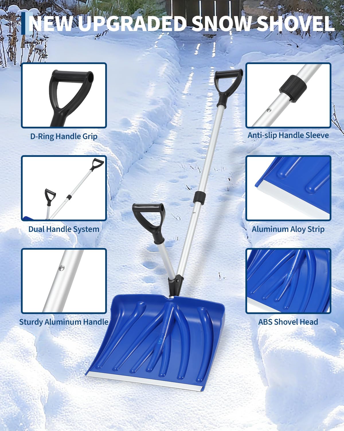 Ergonomic Snow Shovel With Ass - Knob Aluminum review and price